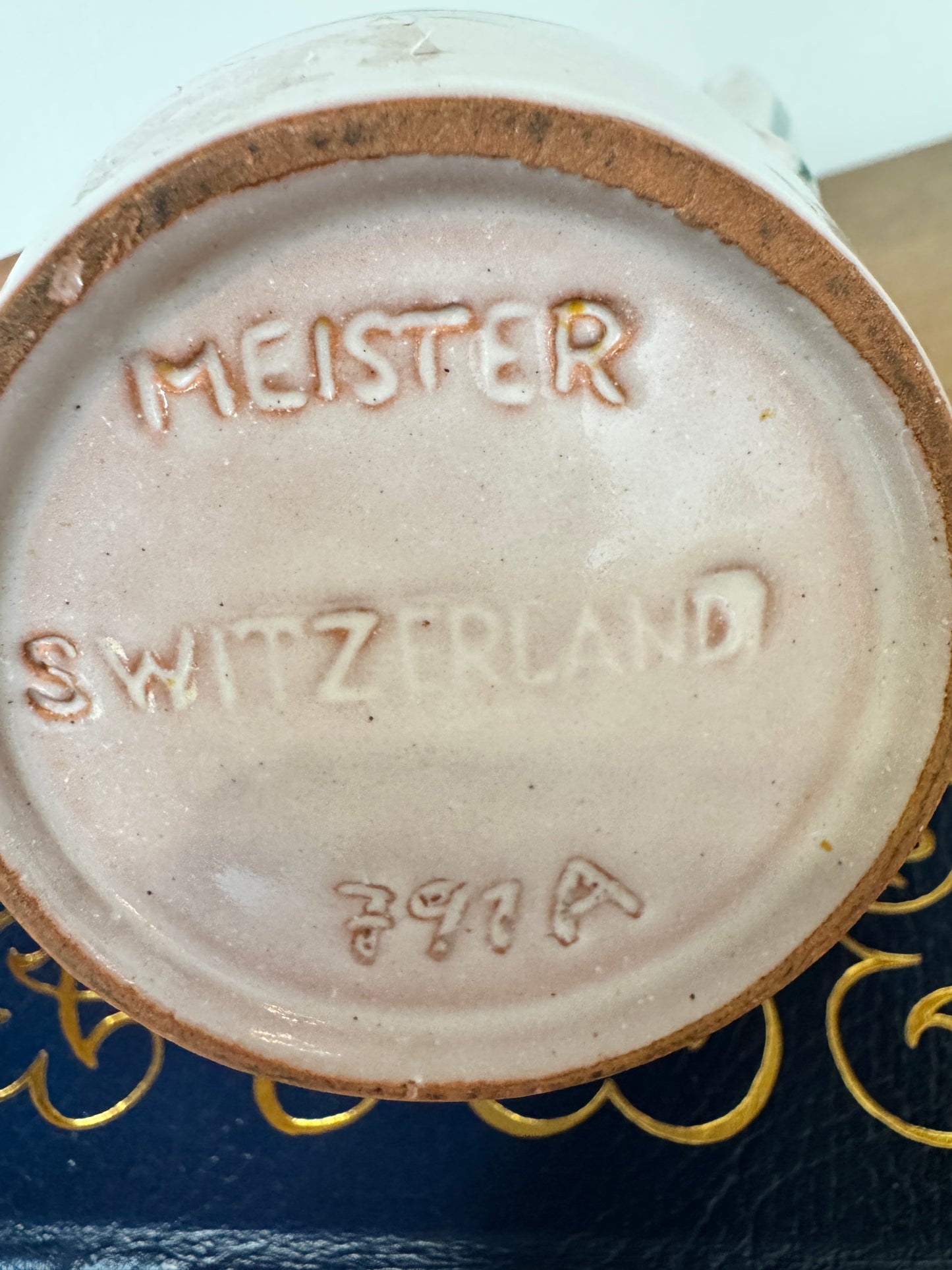 Rare Vintage Meister Switzerland Pitcher - Repaired Handle, 4.5" x 6.5"