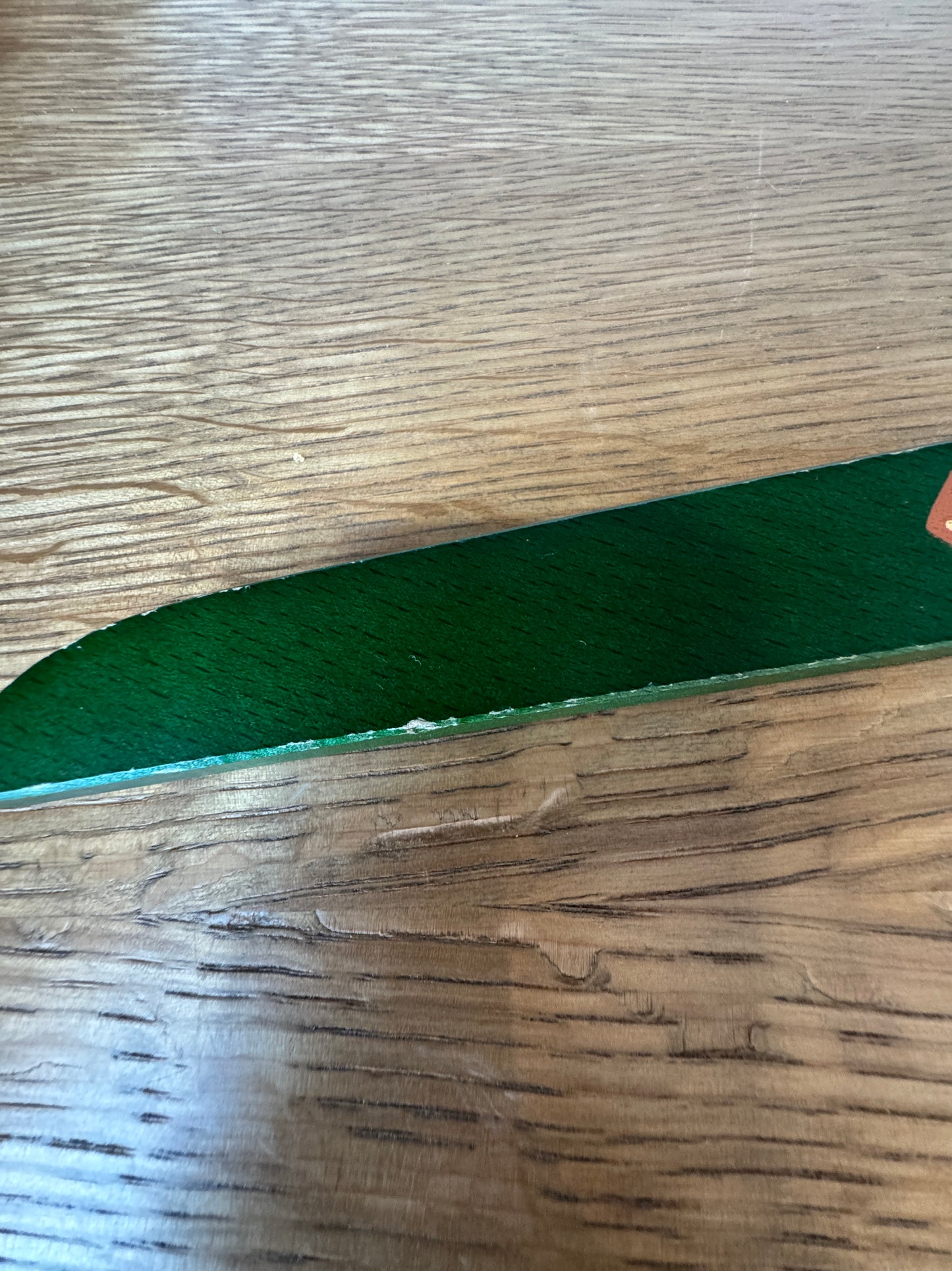 Hand-Painted Wooden Folk Art Hanger – Green Floral Tulip Design – 17"