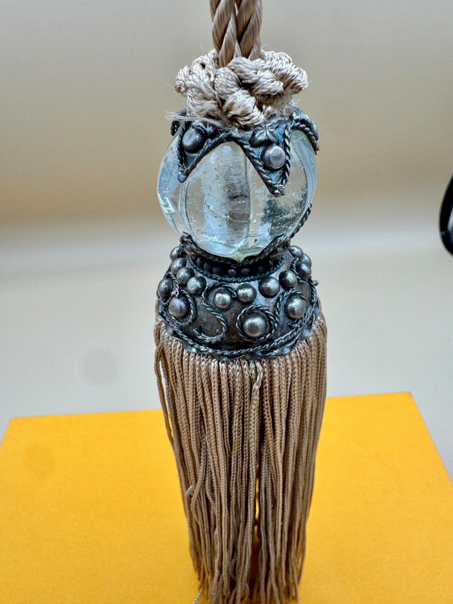 Gold Drapery Tassel with Glass and Metal Accent – Curtain Tieback