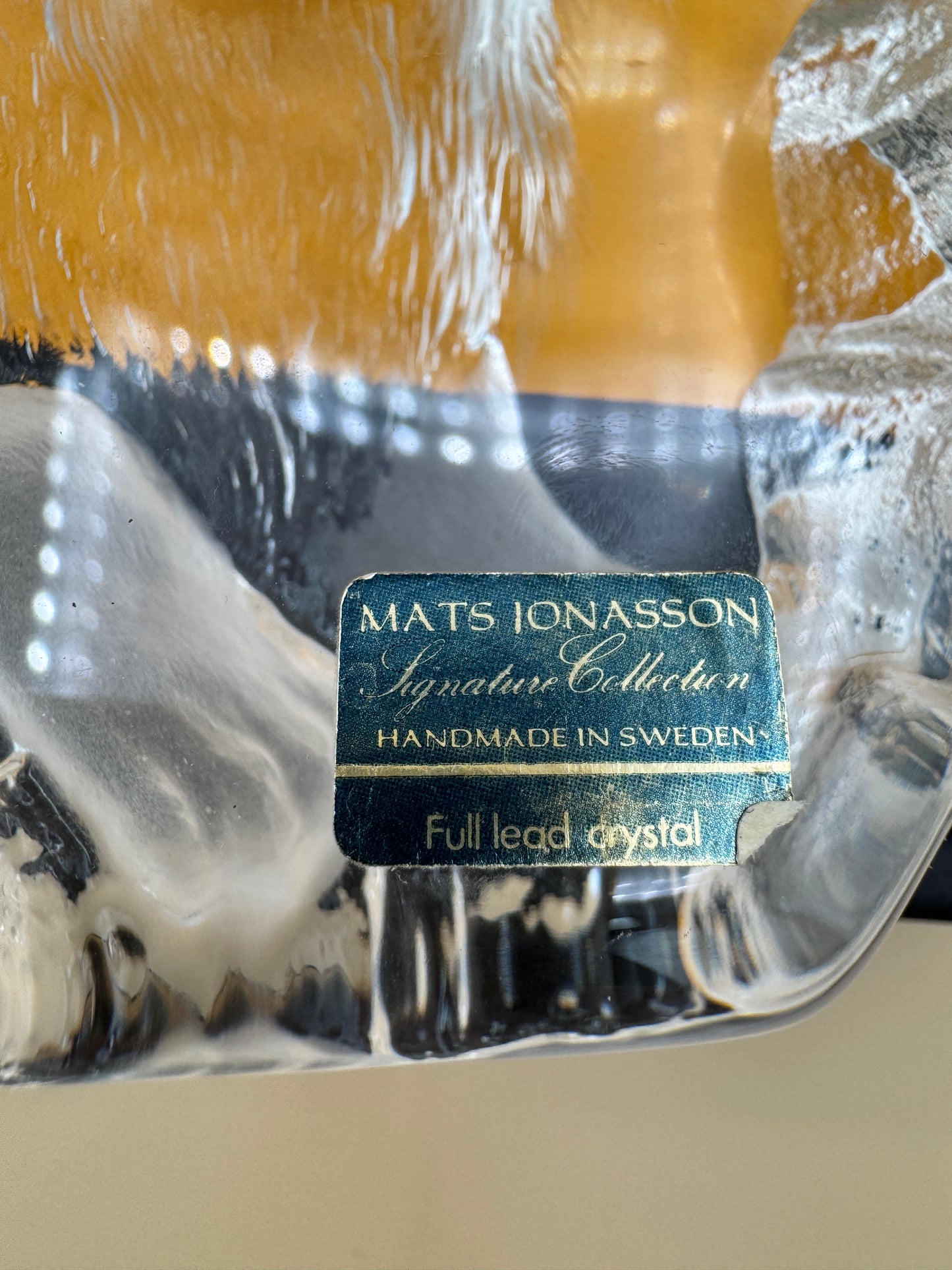 Mats Jonasson crystal lion statute