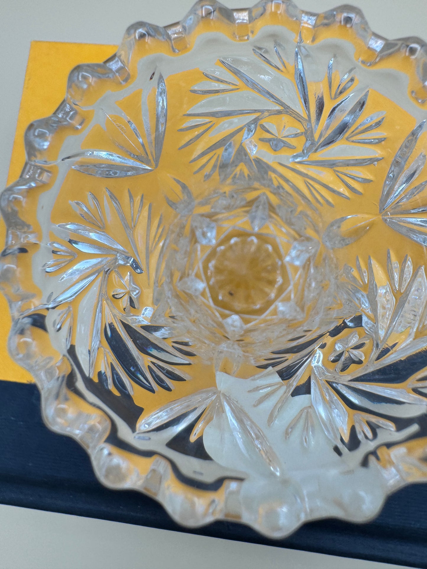 Pair of Crystal Toothpick Holders – Anna Hutton Bleikristall 24% Lead Crystal + Unmarked Pressed Crystal