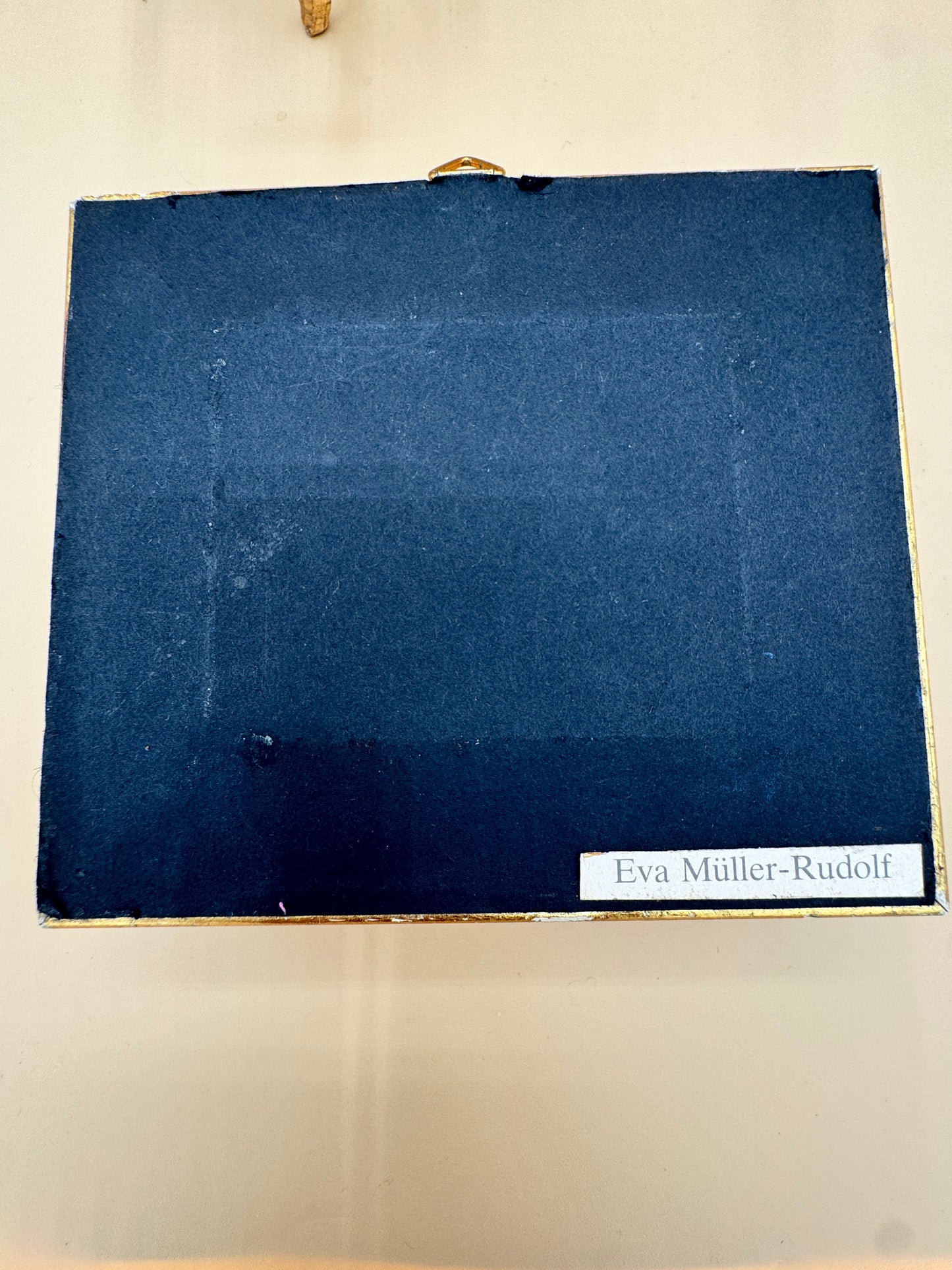 Framed Harlequin Pierrot Print by Eva Müller-Rudolf (Typed Label) – Small Theatrical Wall Art (4.5” x 4”)