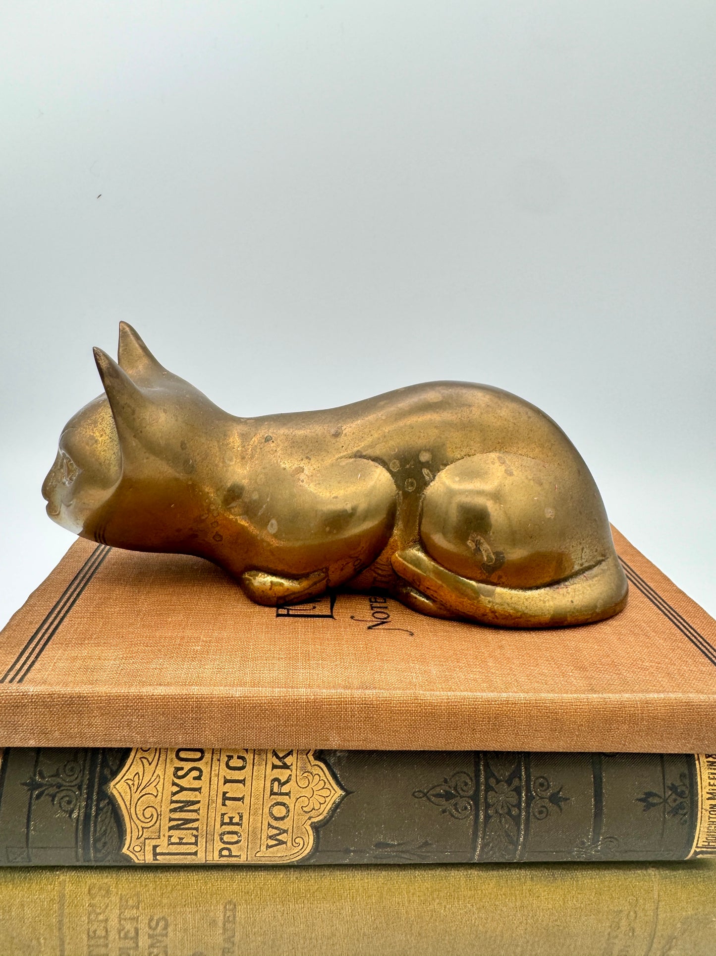 Vintage Brass Cat Figurine – Mid-Century Made in Korea