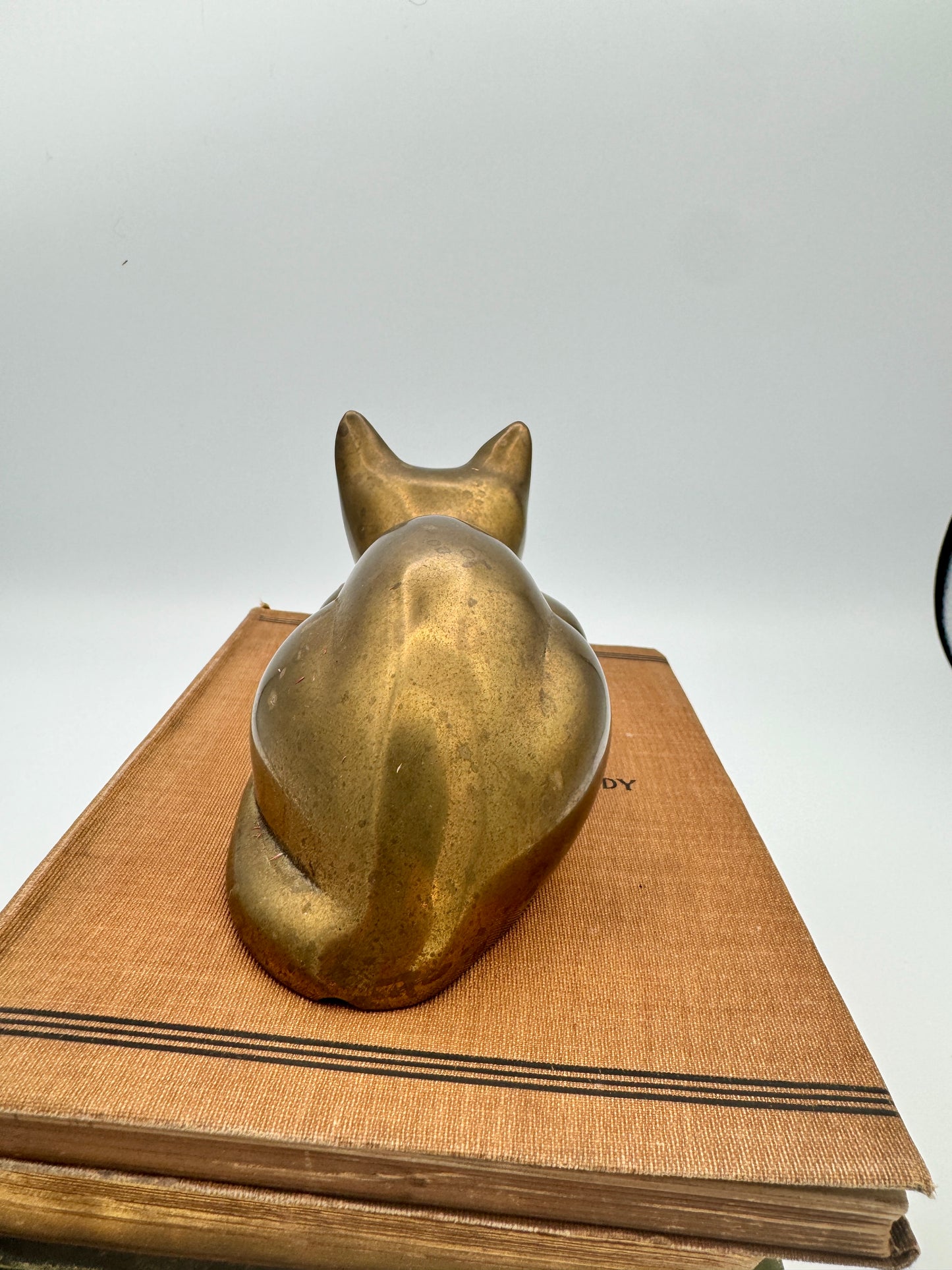 Vintage Brass Cat Figurine – Mid-Century Made in Korea