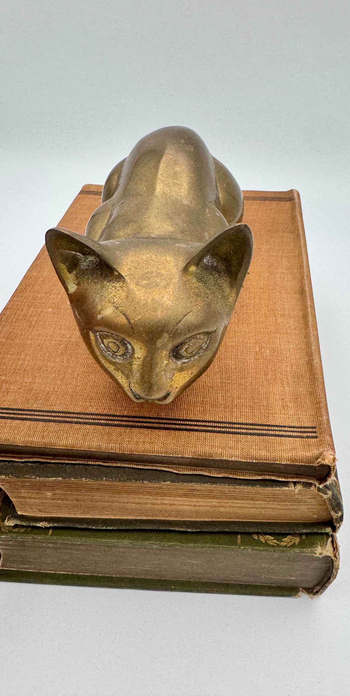 Vintage Brass Cat Figurine – Mid-Century Made in Korea