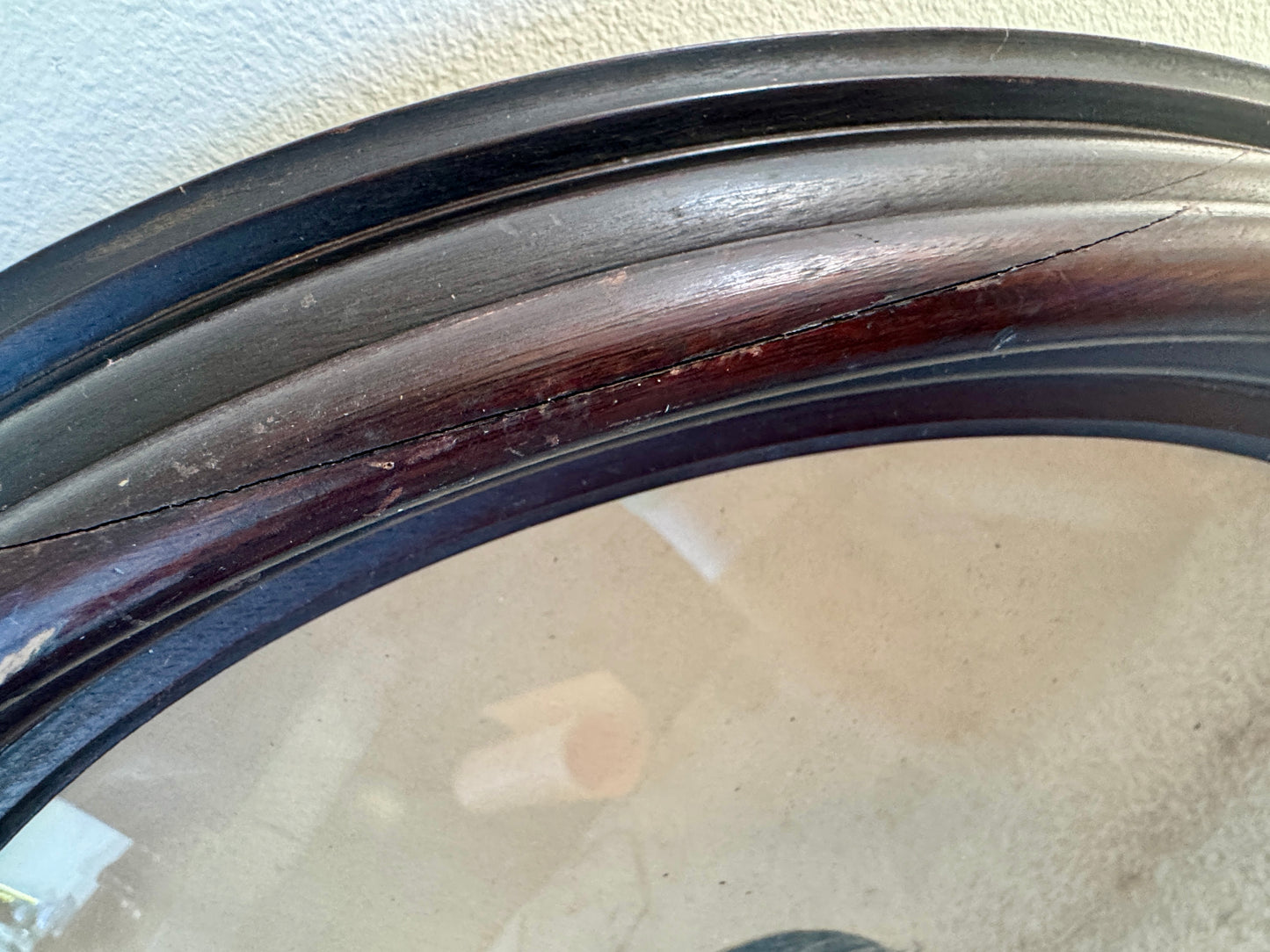 Victorian Mourning Portrait in Original Oval Wood Frame – 25" Antique Memorial Artwork