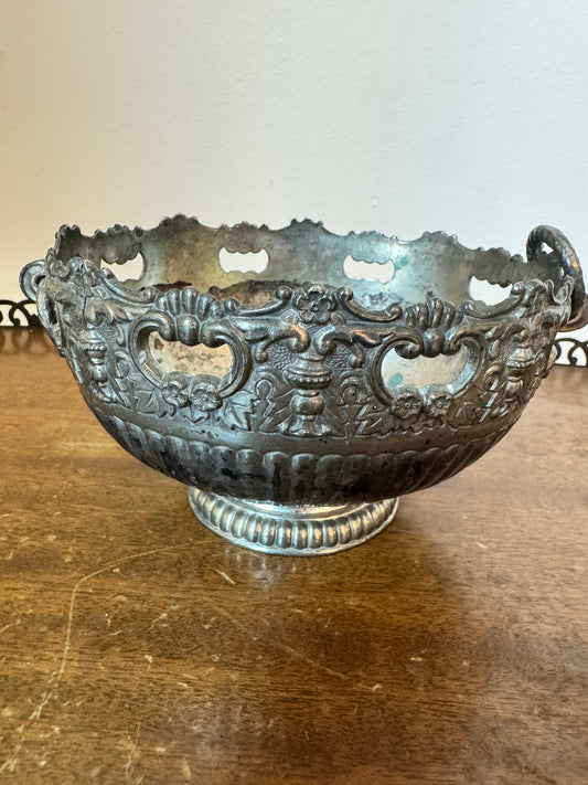 Vintage F.B. Rogers Silver-Plated Monteith Influenced Bowl with Ornate Notched Rim – Tarnish-Resistant Marked