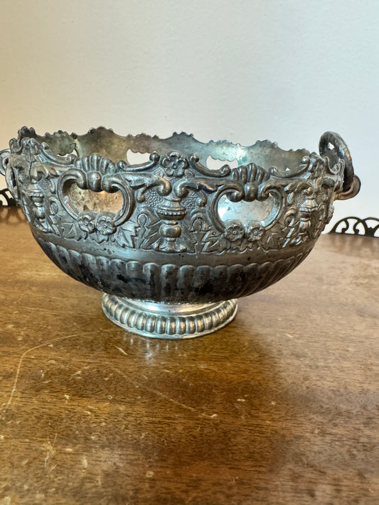 Vintage F.B. Rogers Silver-Plated Monteith Influenced Bowl with Ornate Notched Rim – Tarnish-Resistant Marked