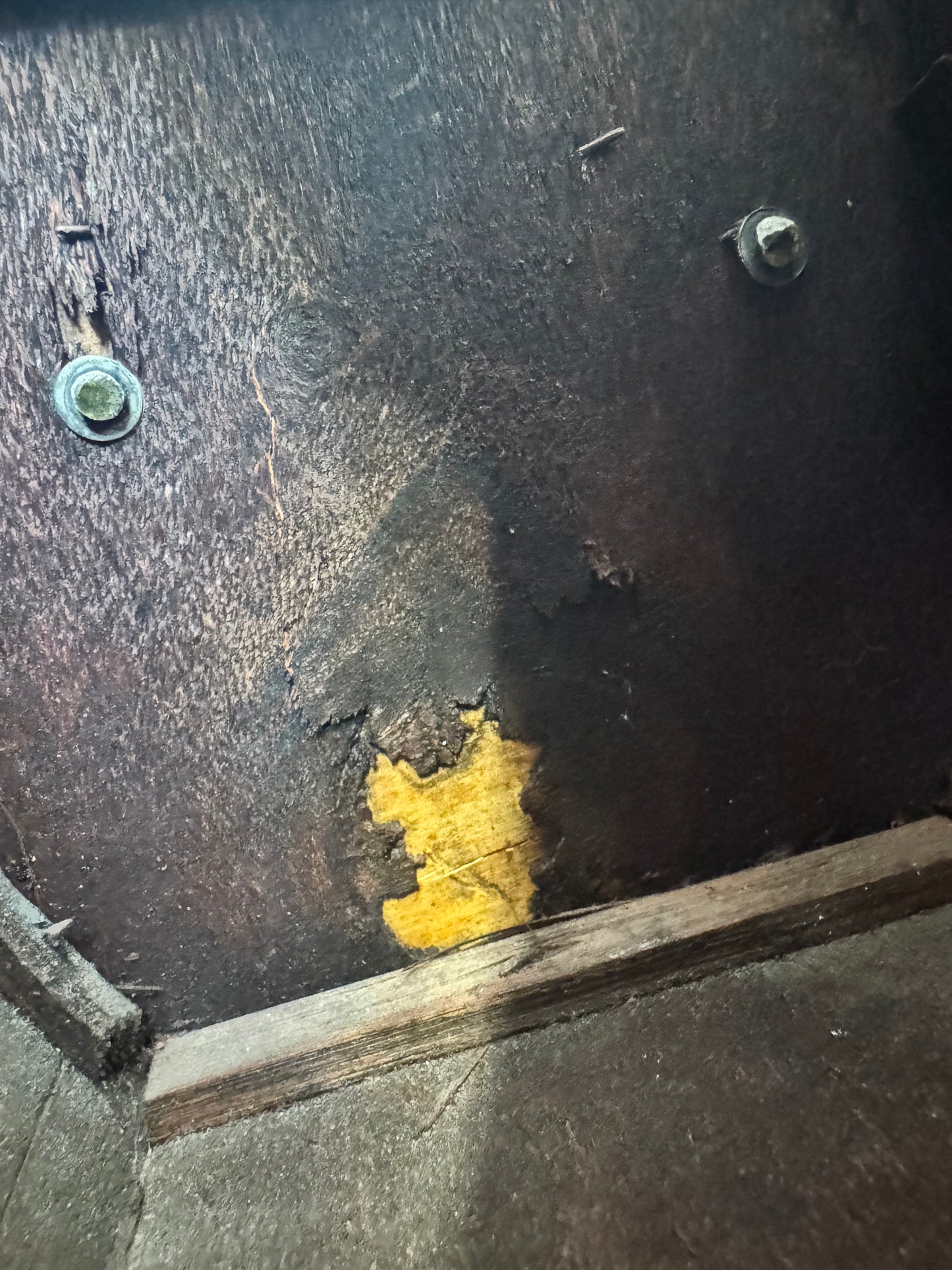 Vintage Lidded Wood Box with Brass Clasp & Inlaid Design