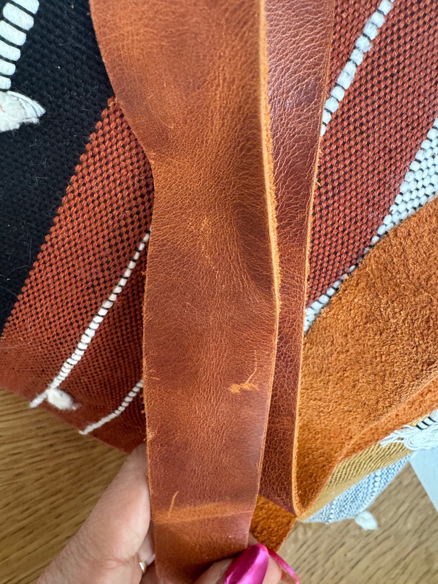 Altiplano Handwoven Tote with Suede Handles – Earth Tones – NWT