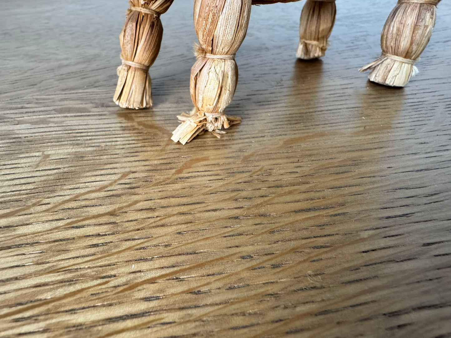 Vintage Hand-Woven Straw Ox Figure – Folk Art Animal Sculpture