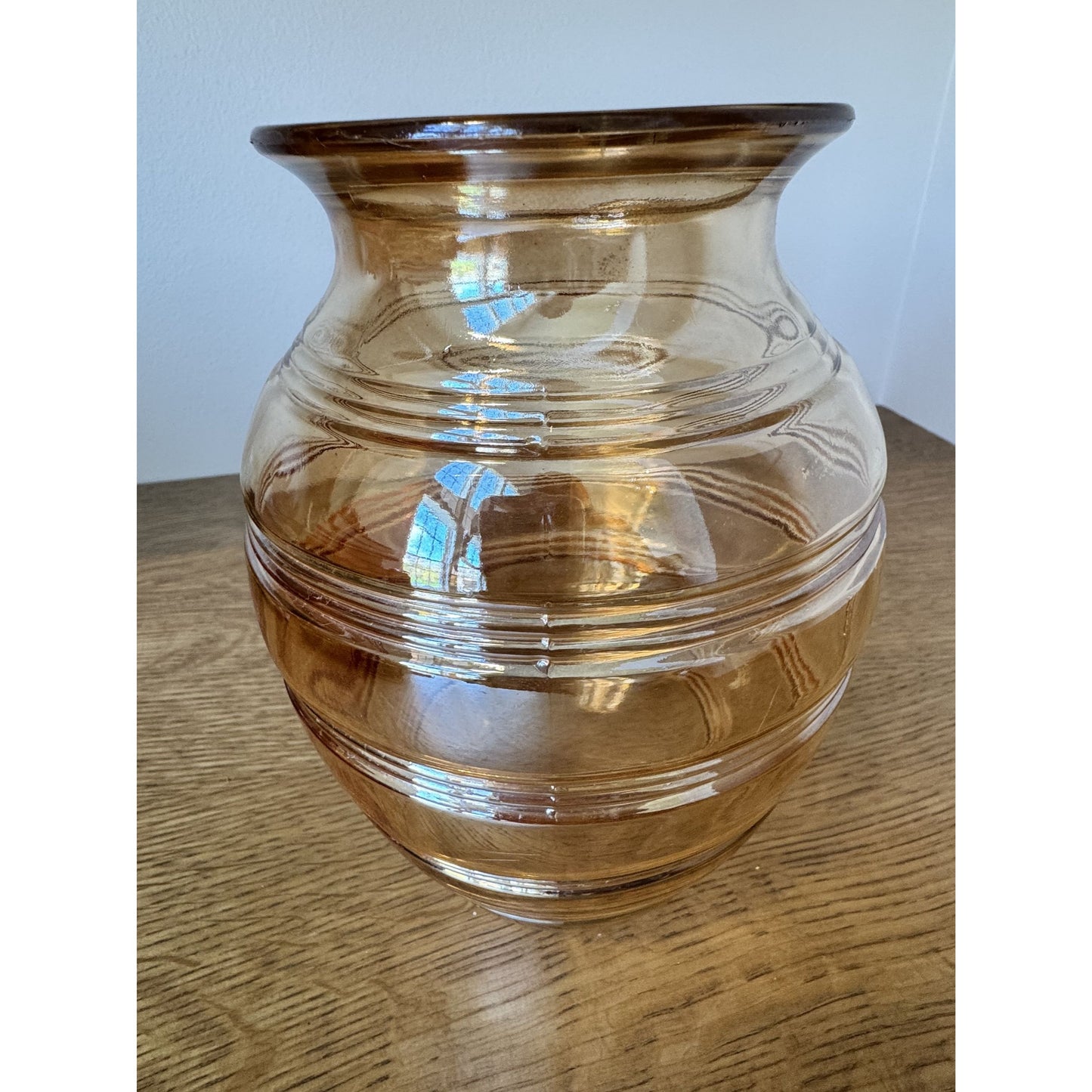 Mid-Century Marigold Glass Vase – 8”