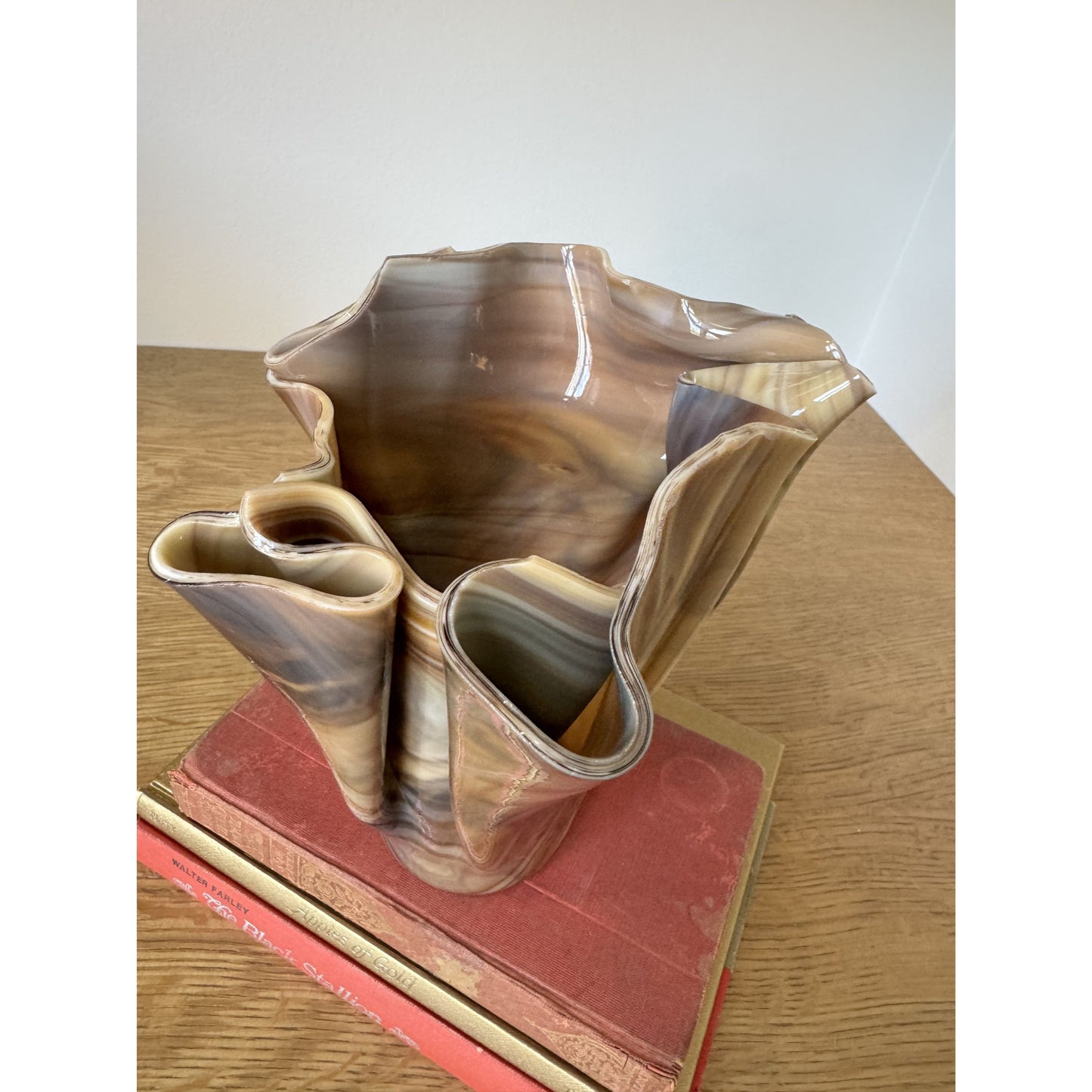 Unique Draped Slag Glass Vase
