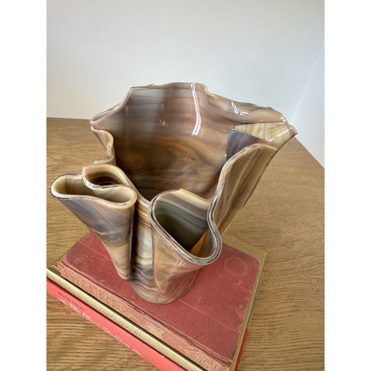 Unique Draped Slag Glass Vase