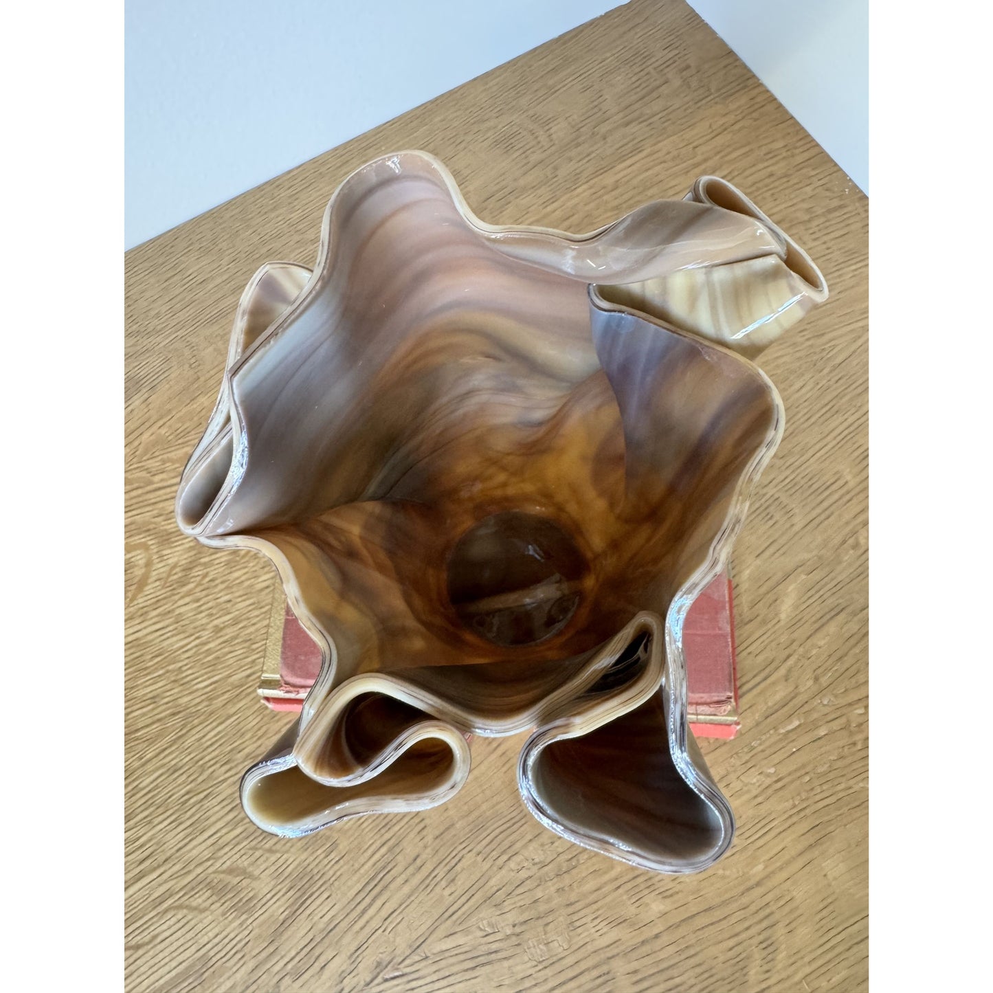 Unique Draped Slag Glass Vase