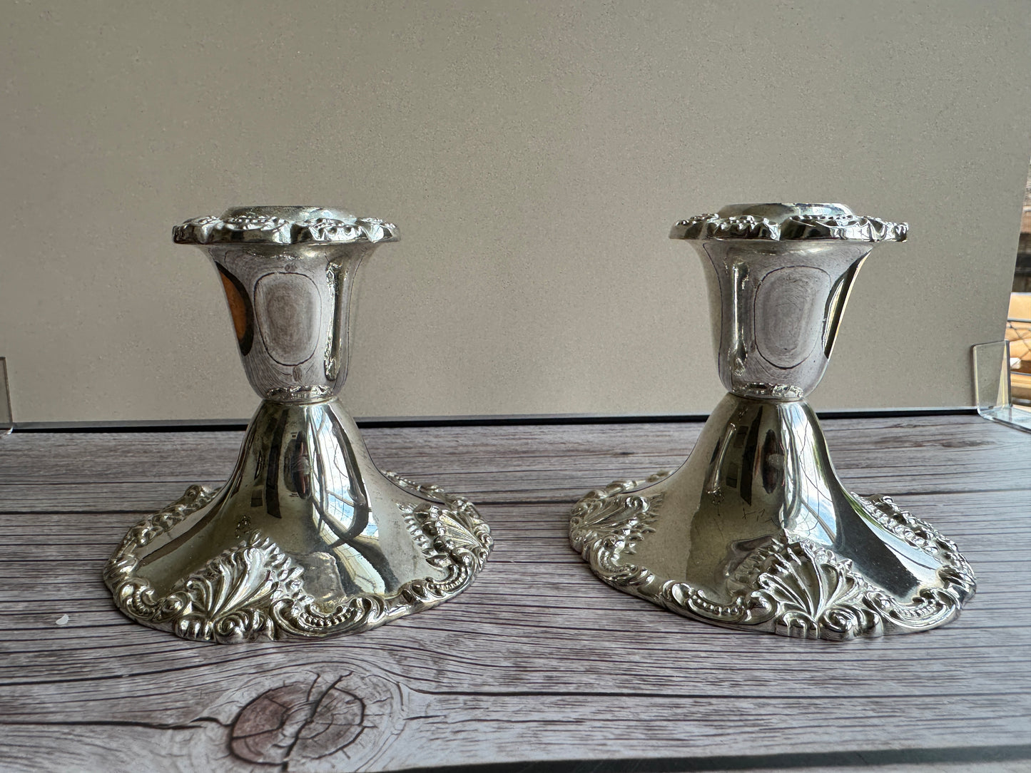 Vintage Godinger Baroque Candlesticks – Silver-Plated Pair
