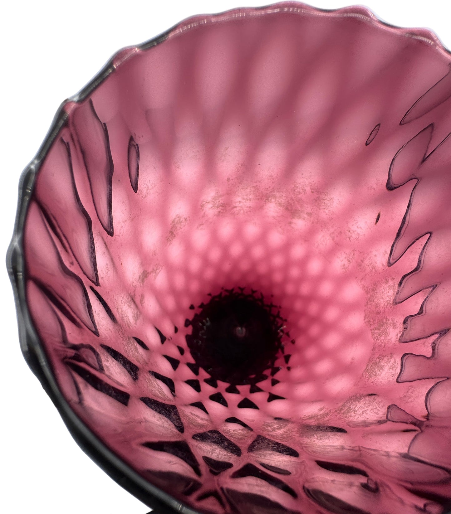 Empoli Amethyst Optic Footed Vase – 15” Tall Art Glass