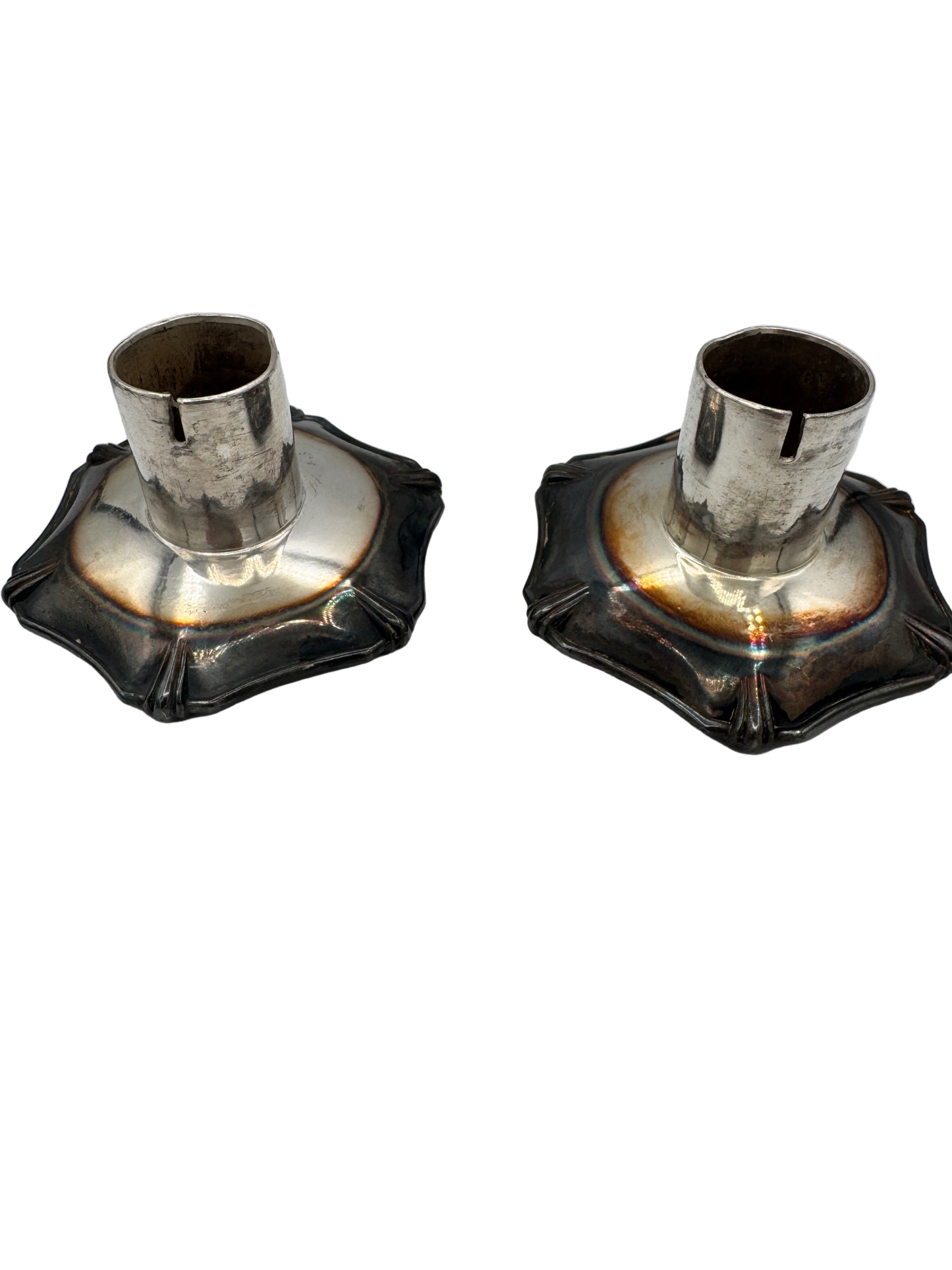 Antique Wilcox Silver Plate Co. Quadruple Plate Candlesticks – Victorian Era, Ornate Silver Candle Holders (Pair), c.1880s