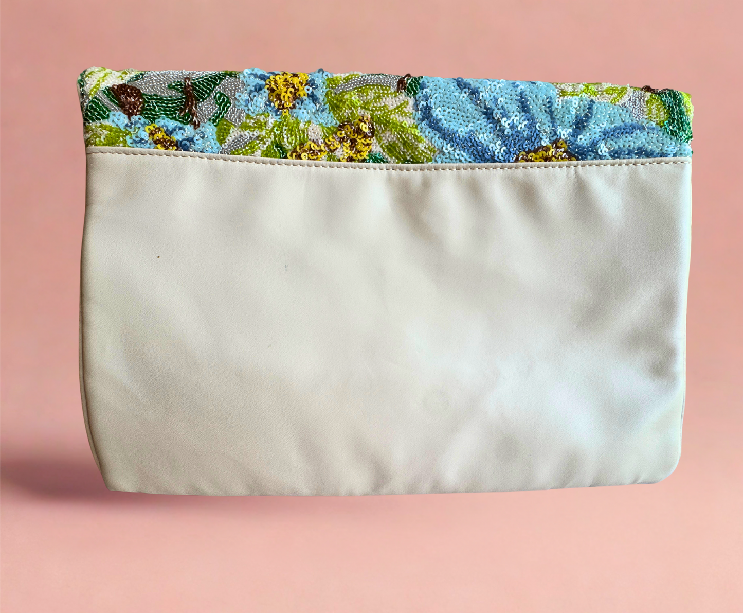 Sequin Beaded Floral Clutch – Multicolor Garden Design