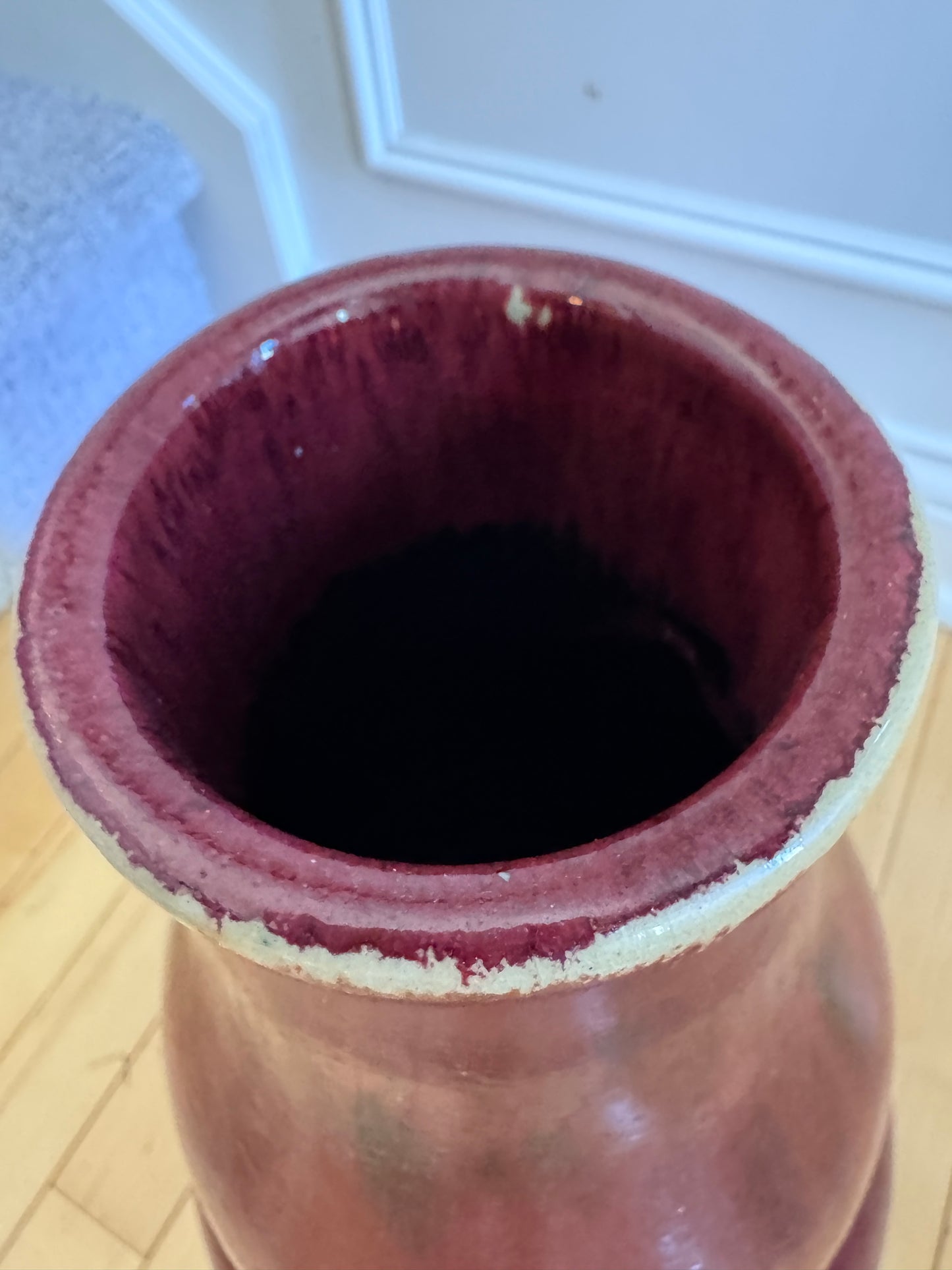 Large Chinese Oxblood “Sang de Boeuf” Double Gourd Porcelain Vase – 16.5” Tall, Mid-Century Jingdezhen Style