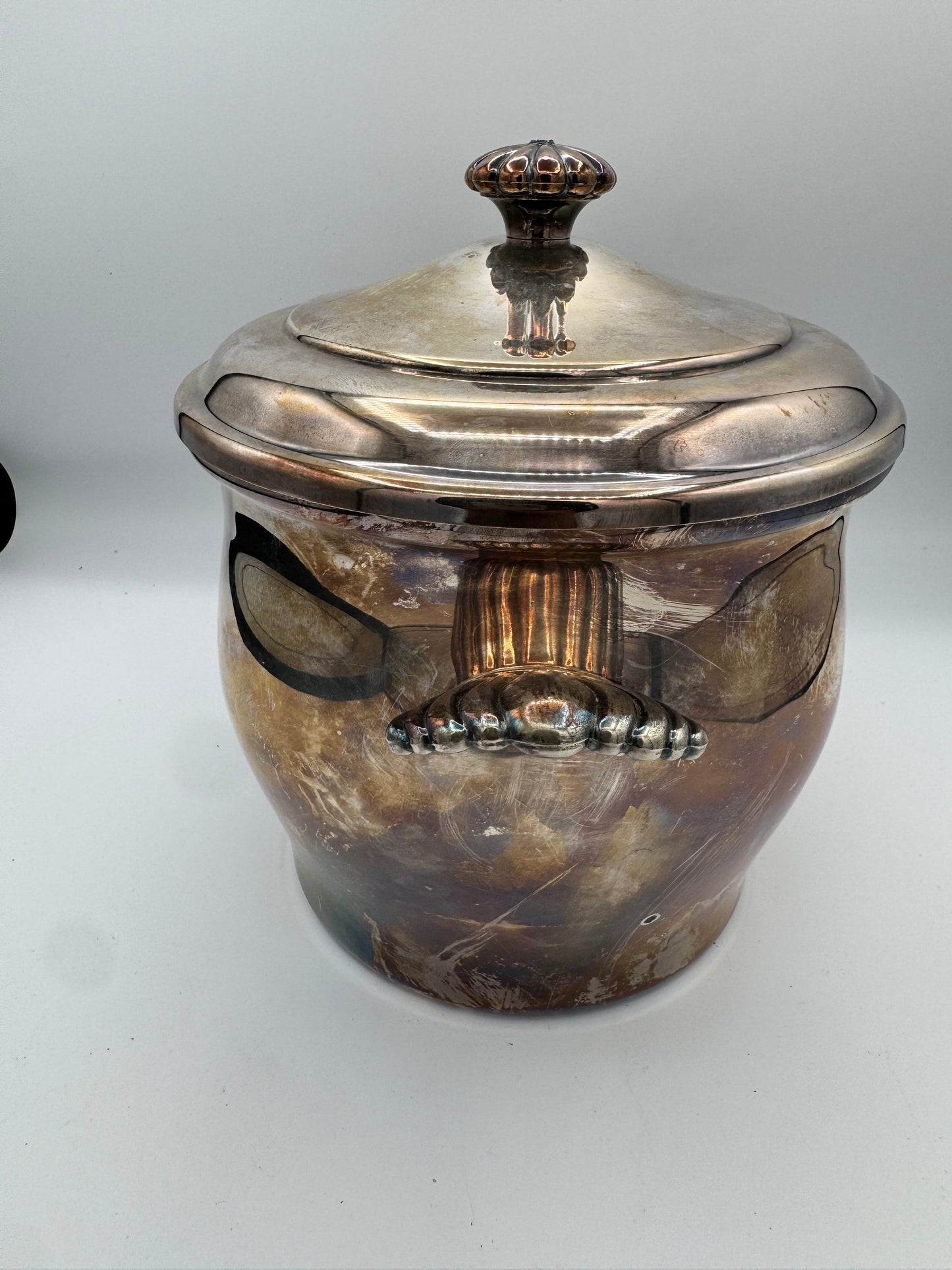 William Rogers No. 27 Silverplate Paul Revere Ice Bucket with Tongs