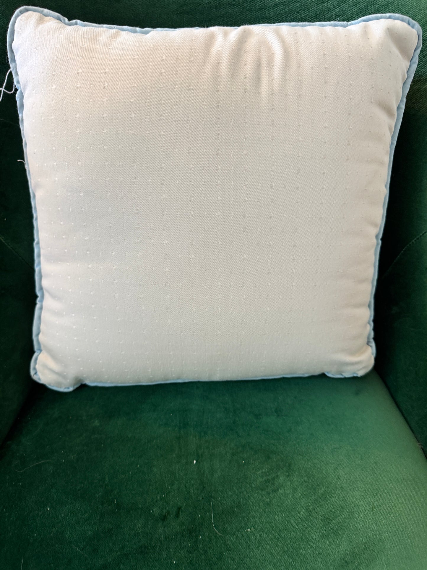Vintage 1976 Minerva Blue Floral Needlepoint Pillow – 14” Square