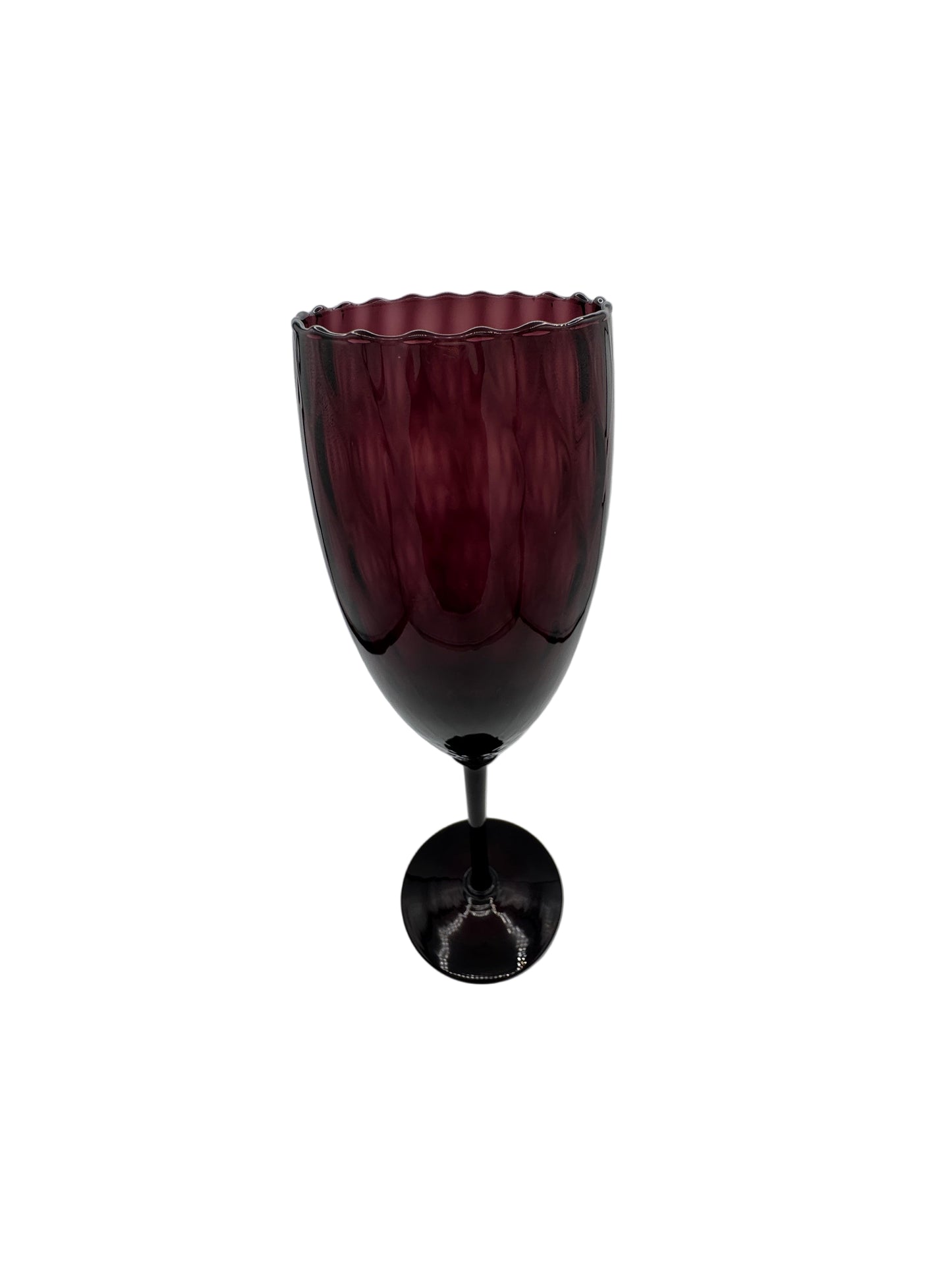 Empoli Amethyst Optic Footed Vase – 15” Tall Art Glass
