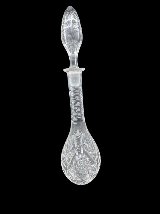 Cut Crystal Glass Decanter with Stopper – 16.25” Tall