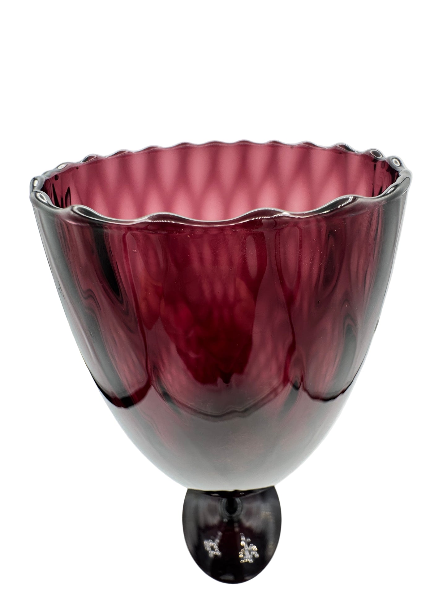 Empoli Amethyst Optic Footed Vase – 15” Tall Art Glass