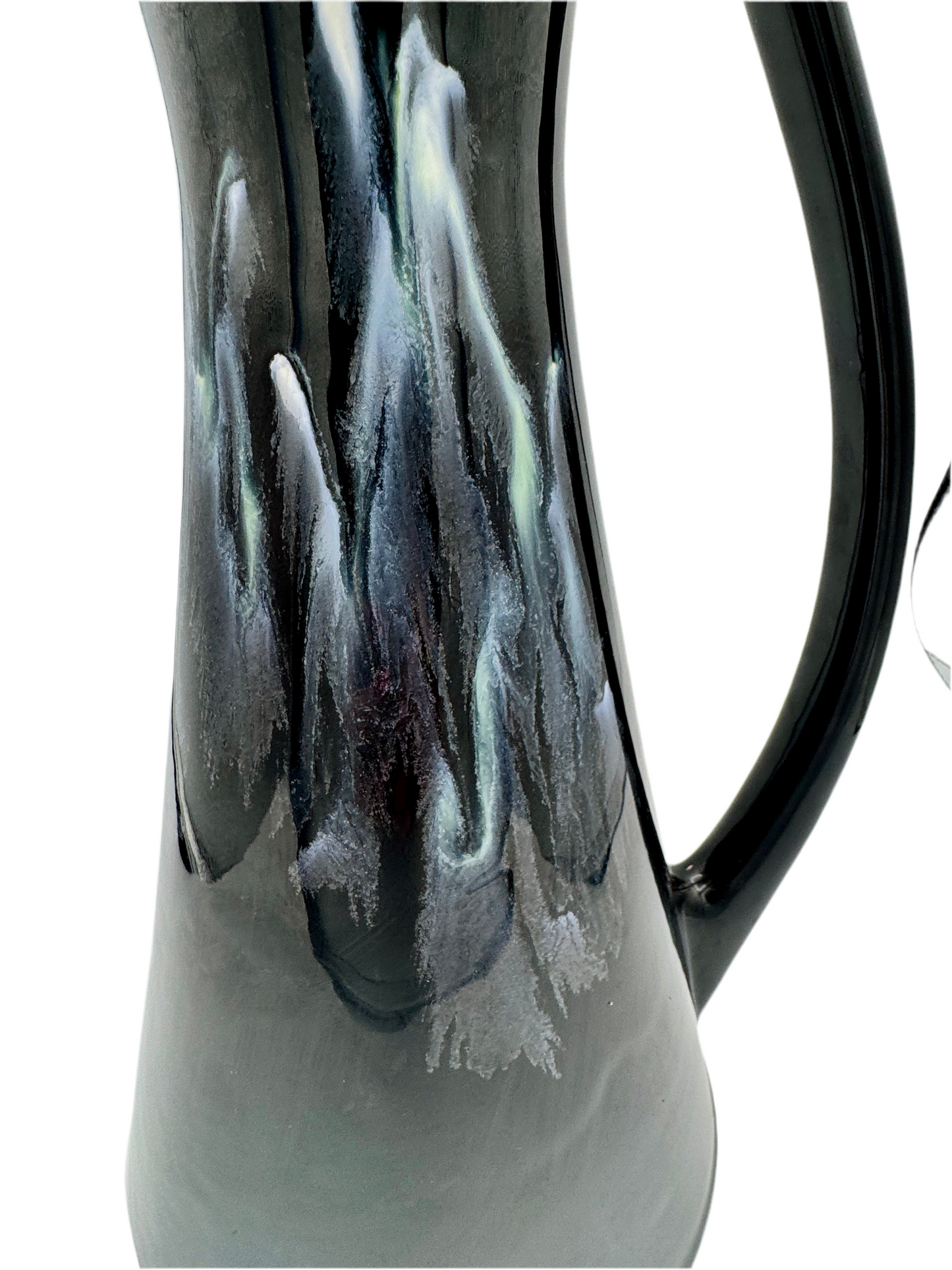Royal Haeger Black Drip Glaze Pitcher Vase – Mid-Century Modern Pottery (1960s–70s)