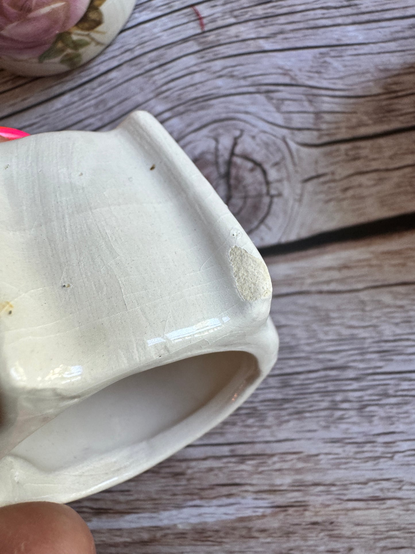 Curated Vintage Ceramic Platter & Napkin Ring Set – 22k Gold Rim + Crazed Glaze