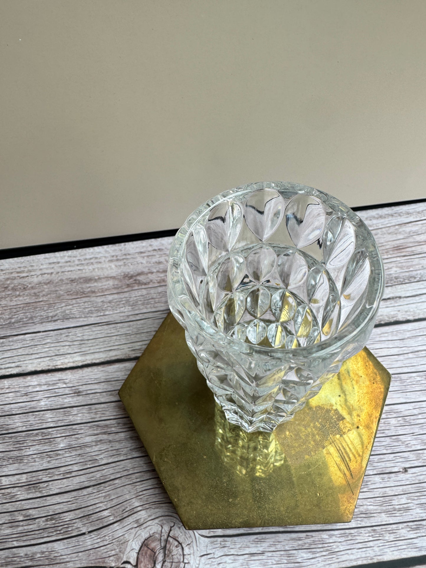 Vintage Crystal Bud Vase – Diamond Optic Pattern
