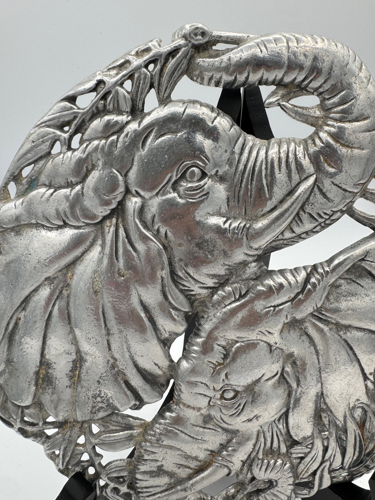 Arthur Court 1995 Elephant Trivet – Silver-Tone Aluminum