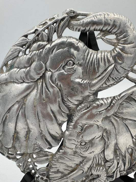 Arthur Court 1995 Elephant Trivet – Silver-Tone Aluminum