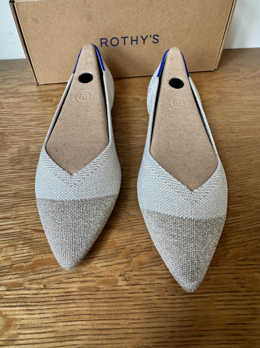 Rothy’s The Point Flat – Diamond Metallic | Size 9 – Bridal-Ready, Never Worn