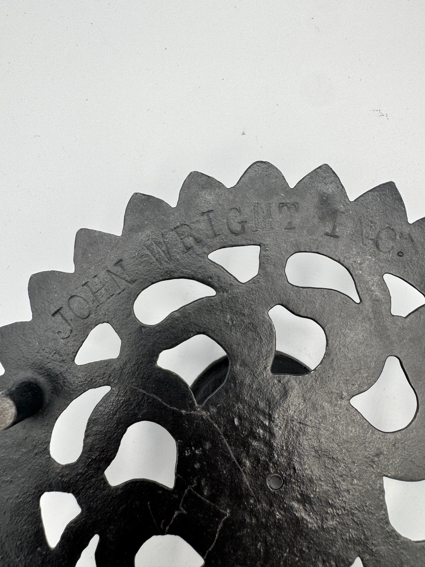 Vintage John Wright Cast Iron Candle Holders (Pair) – Gothic Style, Industrial Black, Model 872