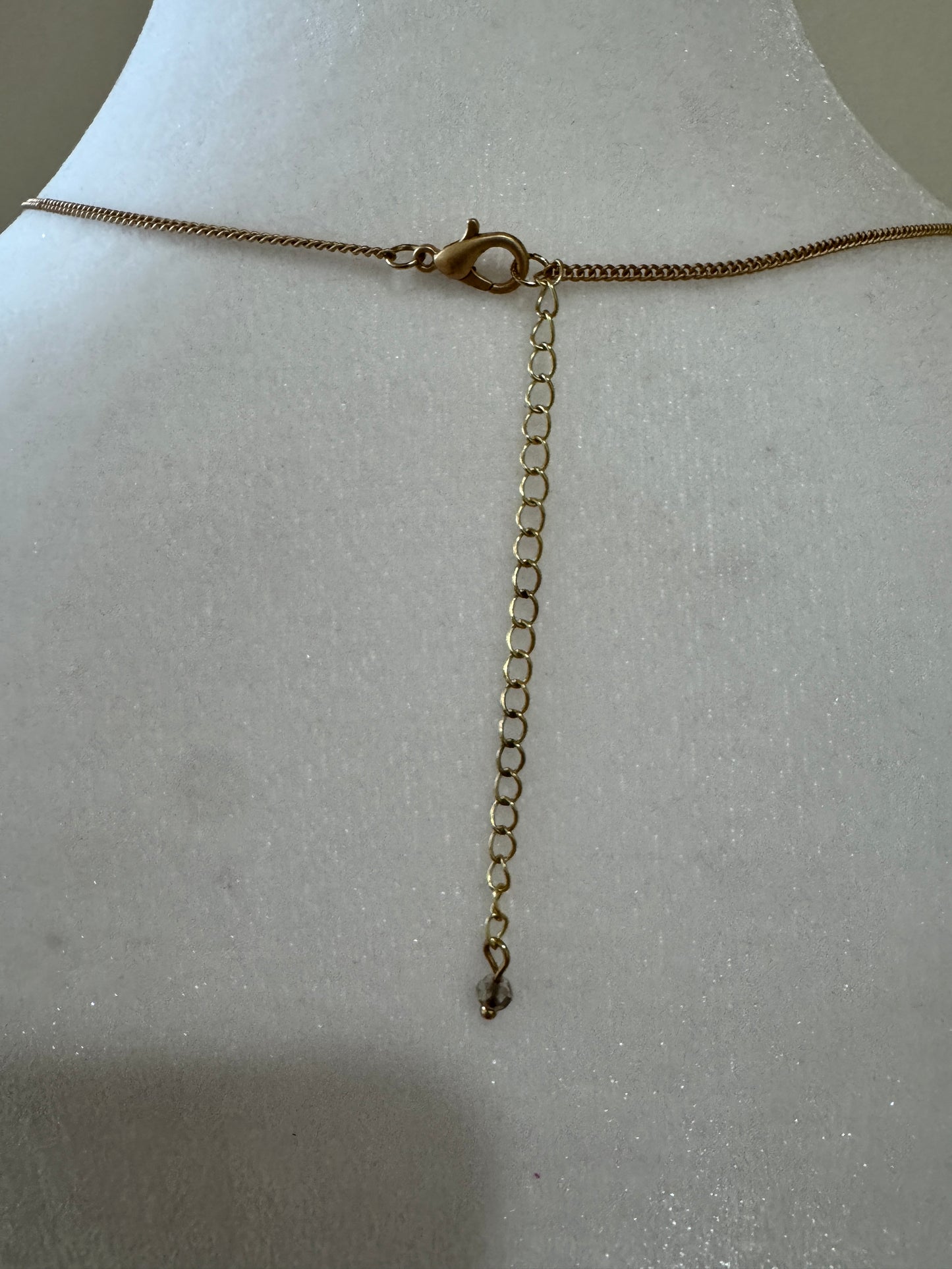 Vintage Mother of Pearl & Gold-Tone Lariat-Style Necklace – Adjustable Y-Drop Design