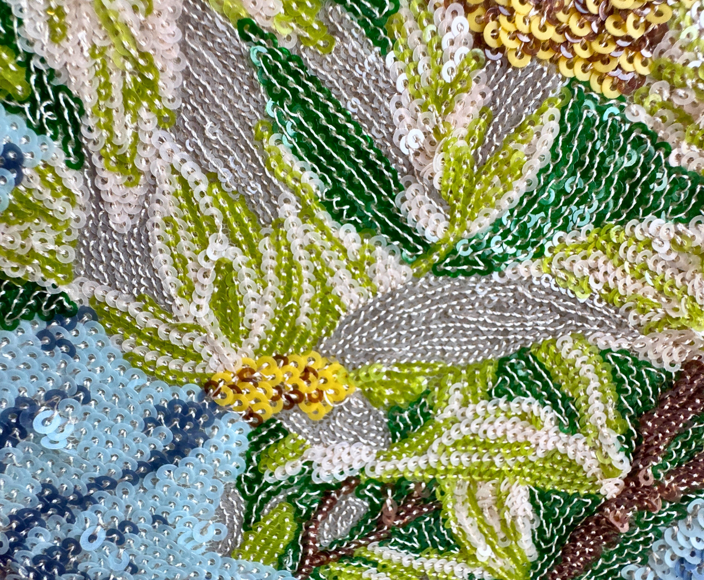 Sequin Beaded Floral Clutch – Multicolor Garden Design