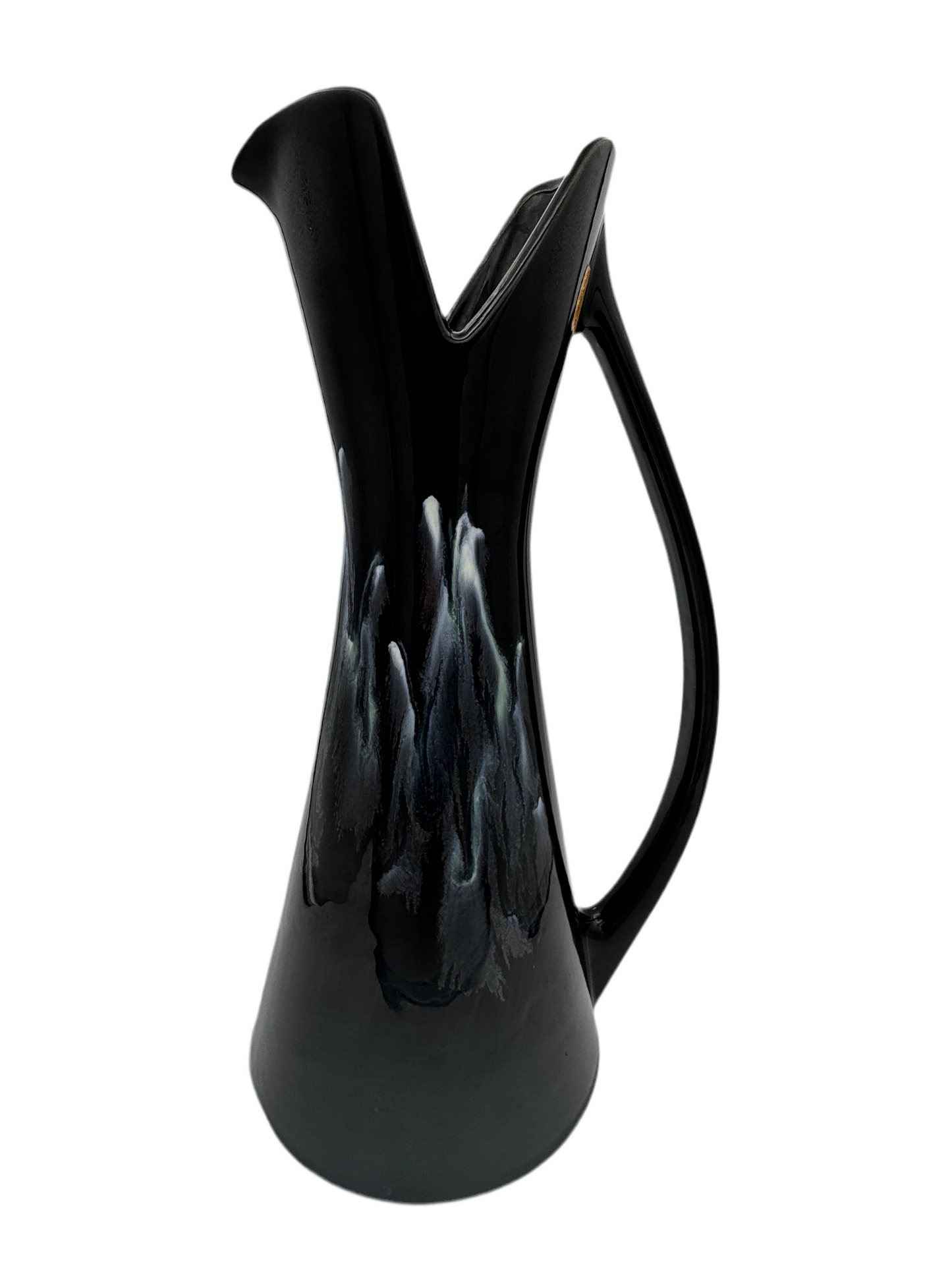 Royal Haeger Black Drip Glaze Pitcher Vase – Mid-Century Modern Pottery (1960s–70s)