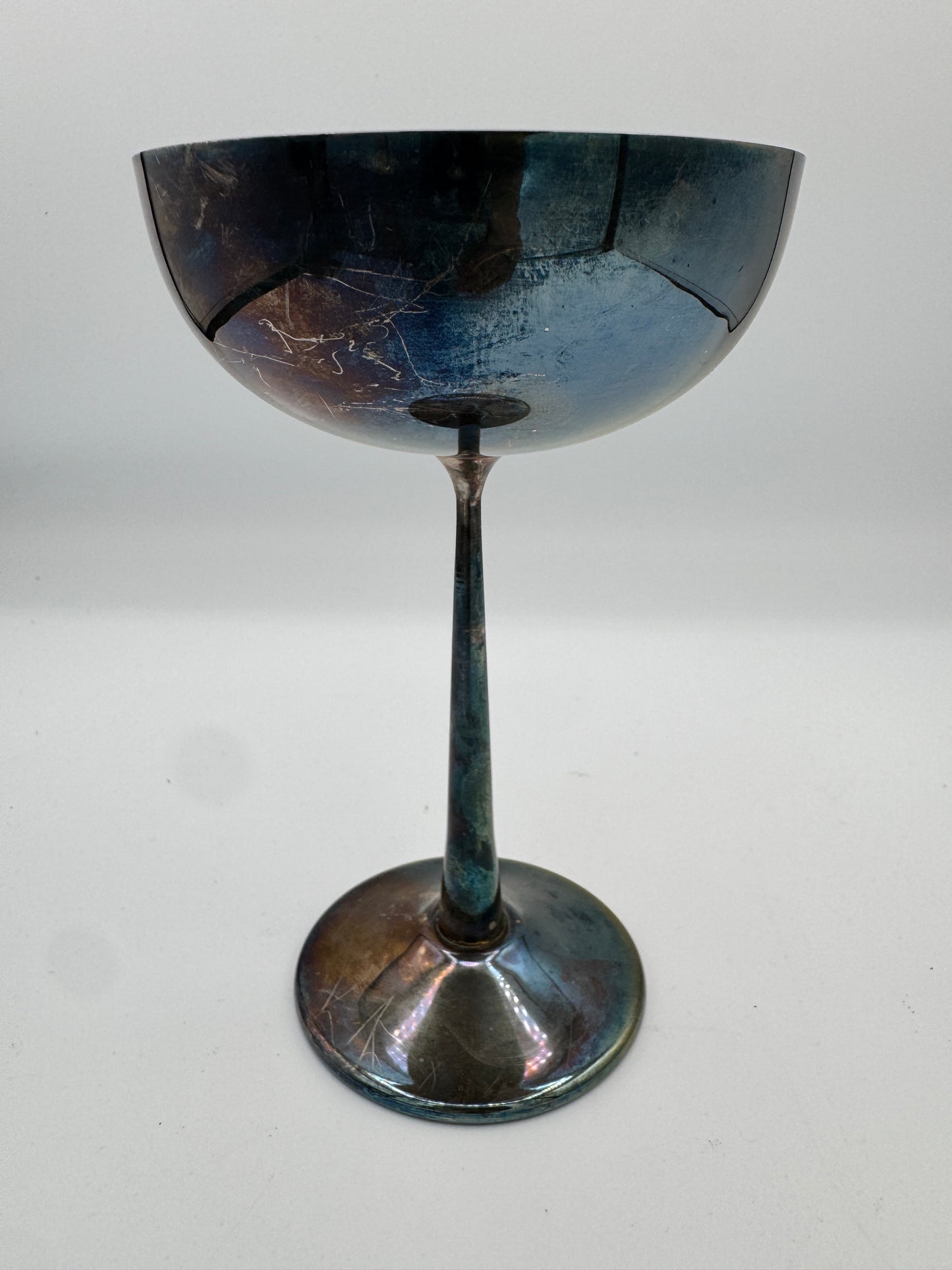 Raimond Silver-Plated Dessert Coupes with Golden Interior – Set of 2, Midcentury Barware