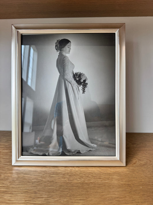 Large Silver Picture Frame – Ornate Detail with Visible Wear | Vintage Display Frame