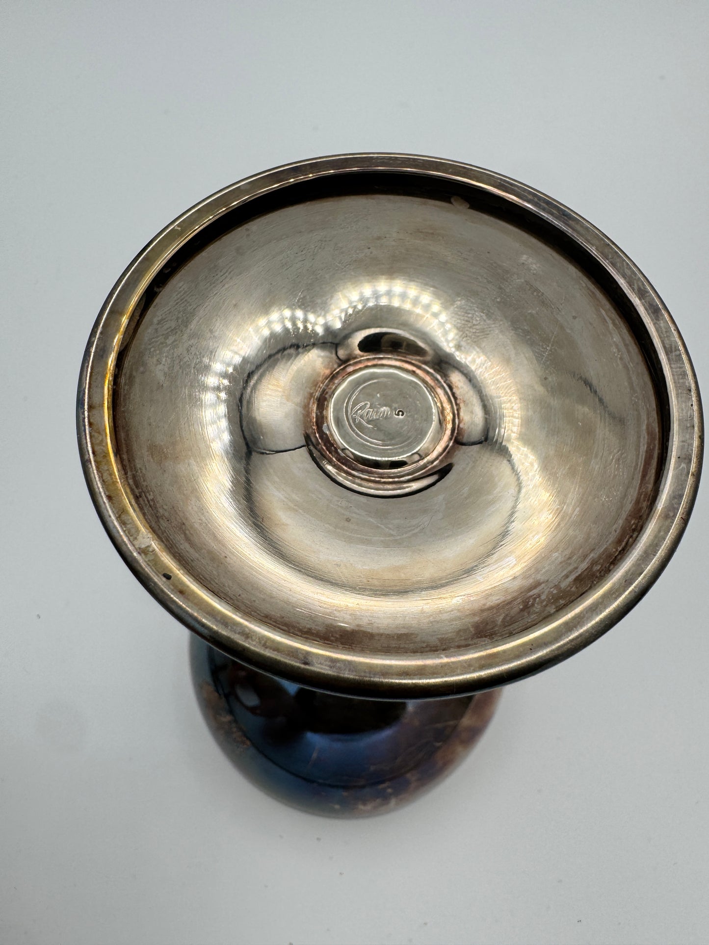 Raimond Silver-Plated Dessert Coupes with Golden Interior – Set of 2, Midcentury Barware