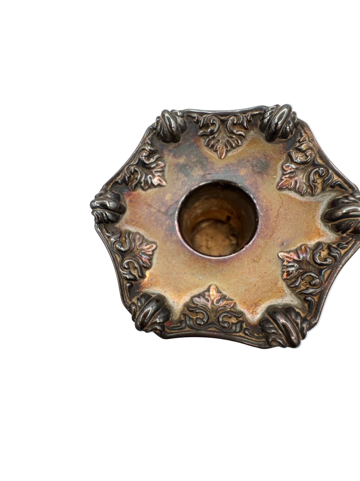 Antique Wilcox Silver Plate Co. Quadruple Plate Candlesticks – Victorian Era, Ornate Silver Candle Holders (Pair), c.1880s