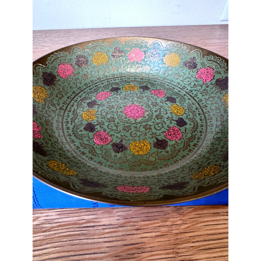 Natura Two’s Company Botanical Plate 8 Inch Floral Decorative Dish Vintage Style