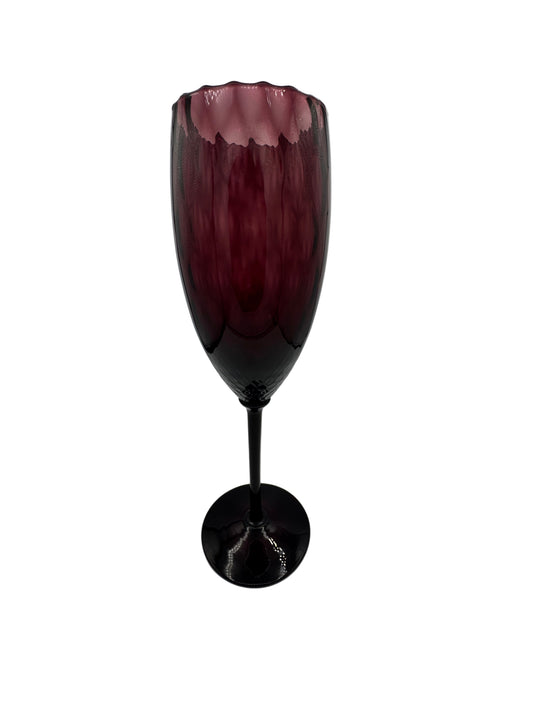 Empoli Amethyst Optic Footed Vase – 15” Tall Art Glass