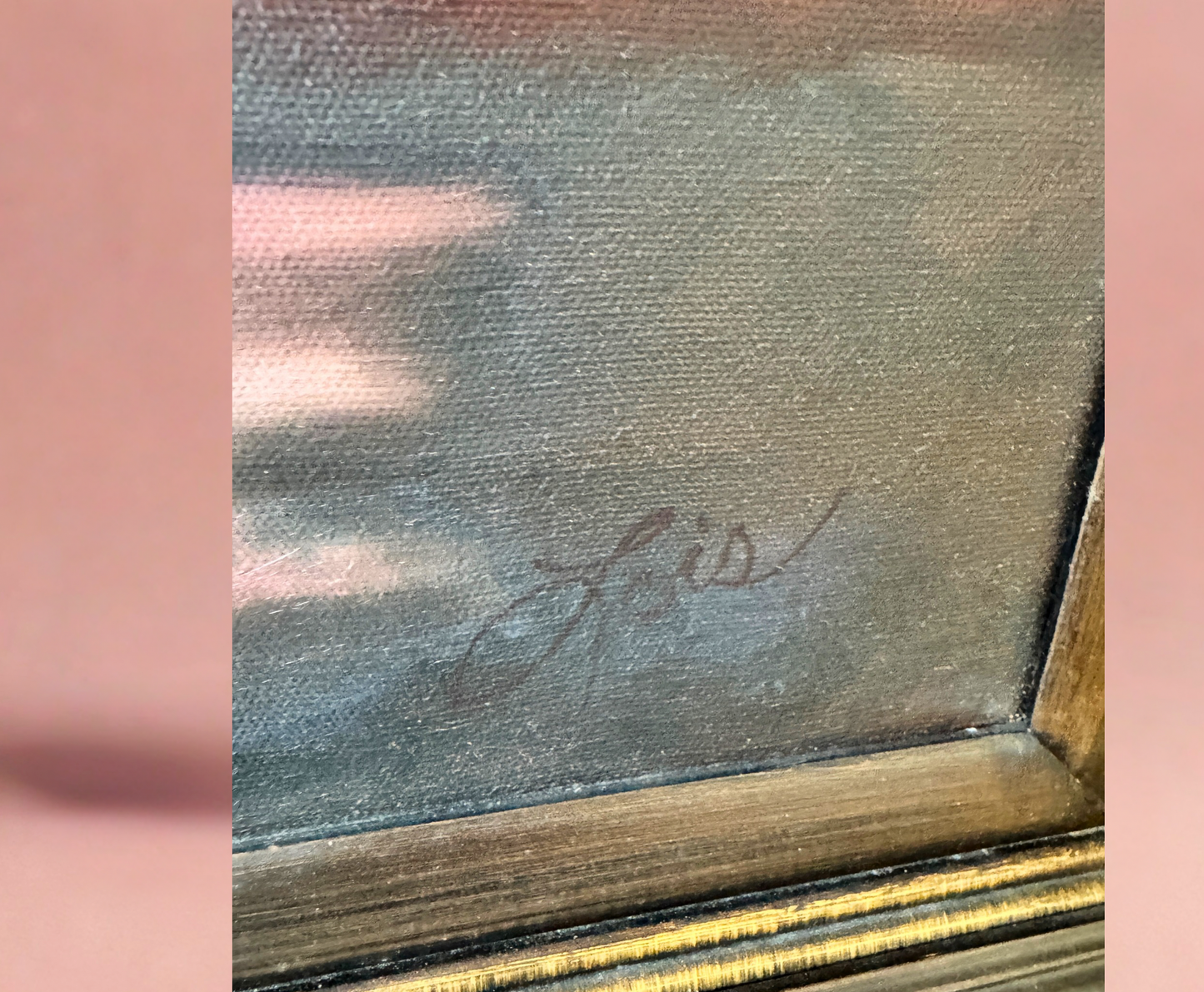 Pair of 1982 Signed Floral Oil Paintings by Lois Dill – Framed 18x24” Canvases