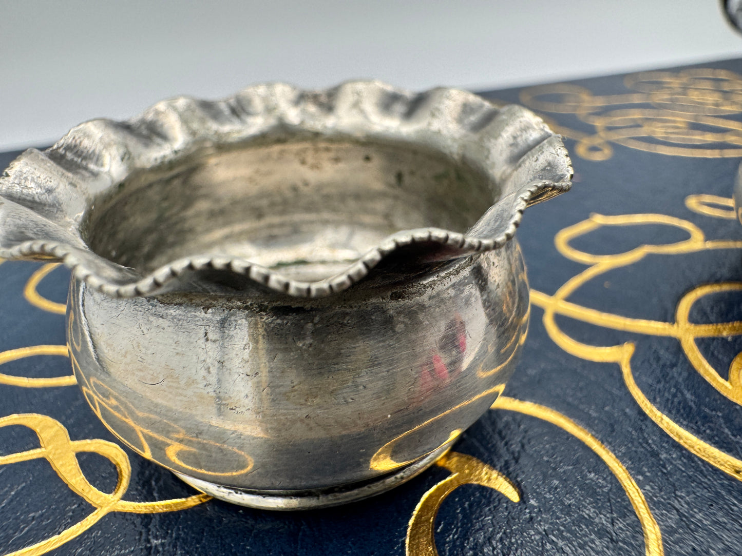 J.W. Tufts Silverplate Open Salts (Pair), Pattern 044 - Victorian Ruffled Rim, Antique Boston