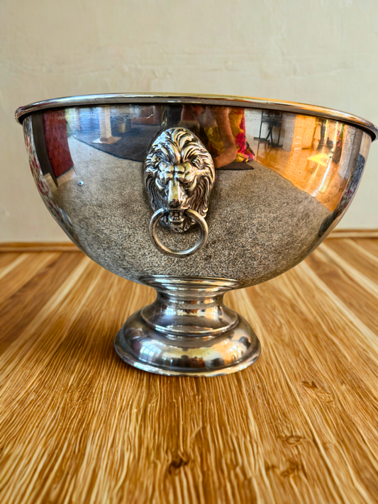 W. & S. Blackinton Lion-Handled Silver Punch Bowl – 16" Vintage Wedding Centerpiece