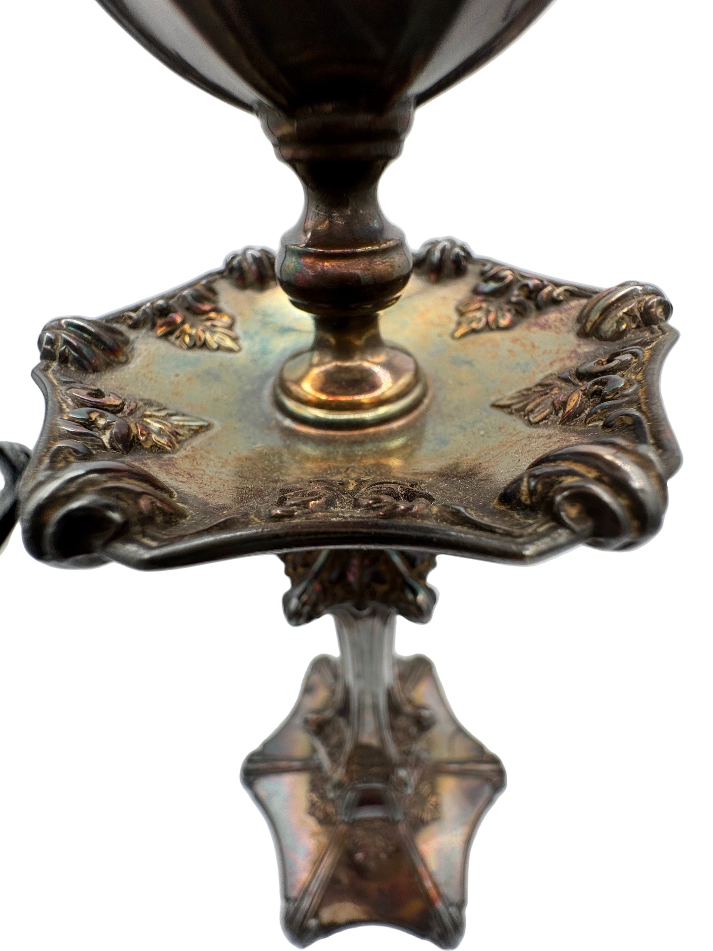 Antique Wilcox Silver Plate Co. Quadruple Plate Candlesticks – Victorian Era, Ornate Silver Candle Holders (Pair), c.1880s