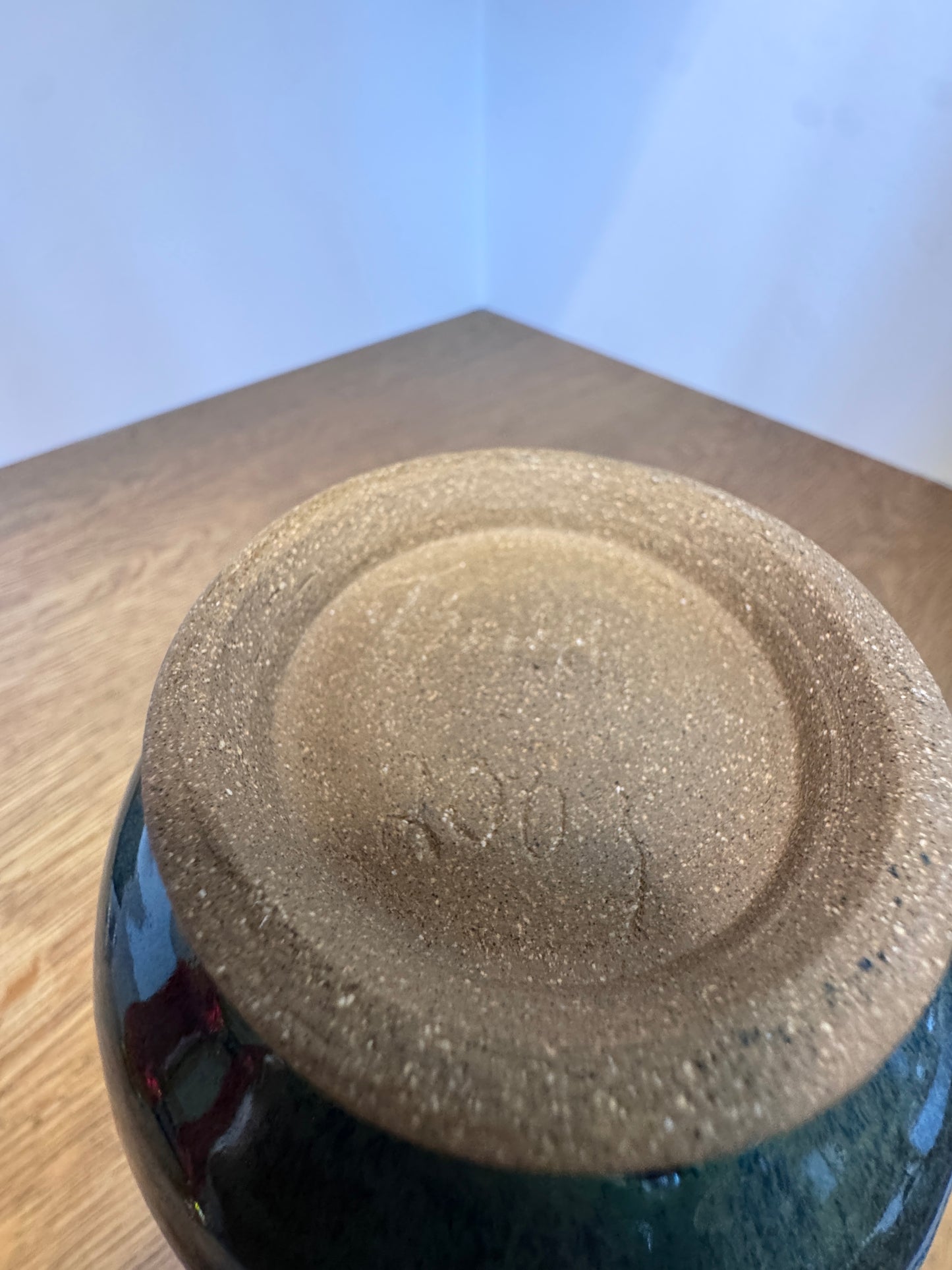 Hand-Thrown Glazed Stoneware Vase – Signed (2003)